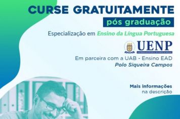 Inscrições para especialização de ensino da Língua Portuguesa