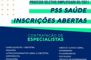 Inscrições abertas para PSS da Saúde