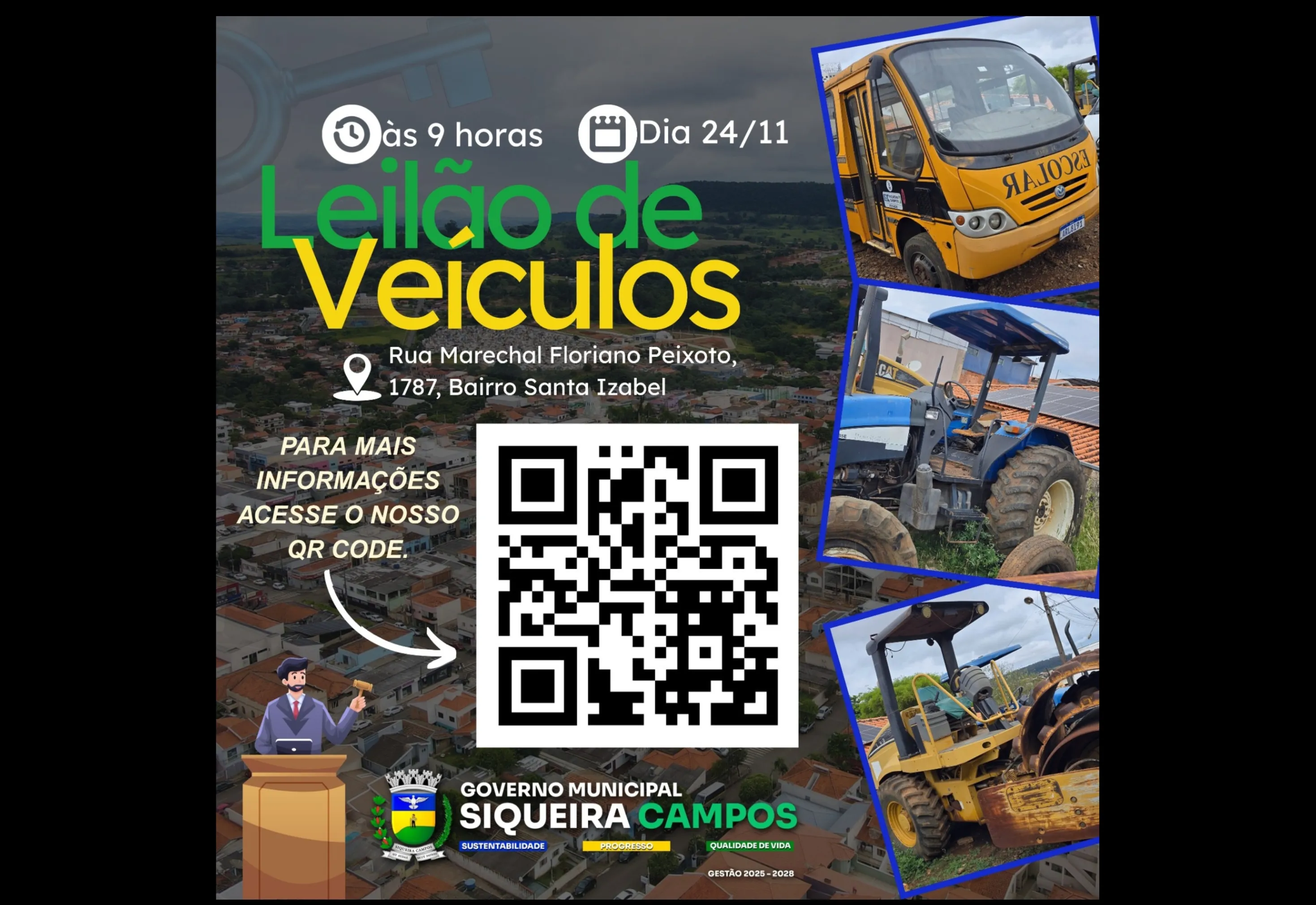 Prefeitura Municipal de Siqueira Campos realizará leilão de veiculos